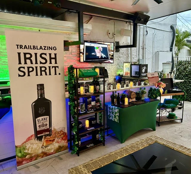 Slane Irish Whiskey branded tasting display